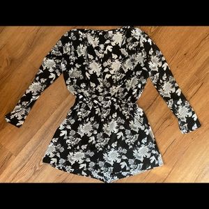 Long sleeve floral romper